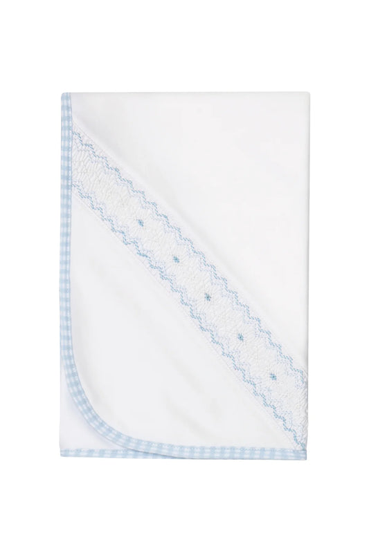 Blue Gingham Smocked Blanket