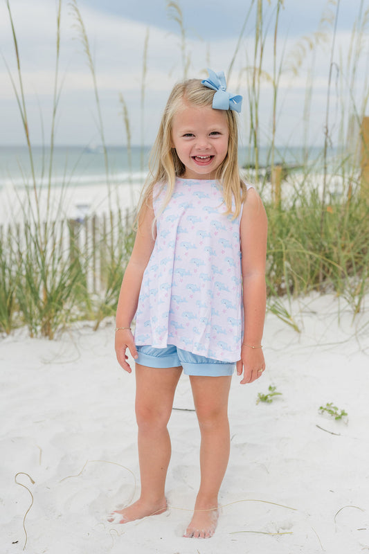 Oh Whale - Lottie Bow Back *Banded Short Set