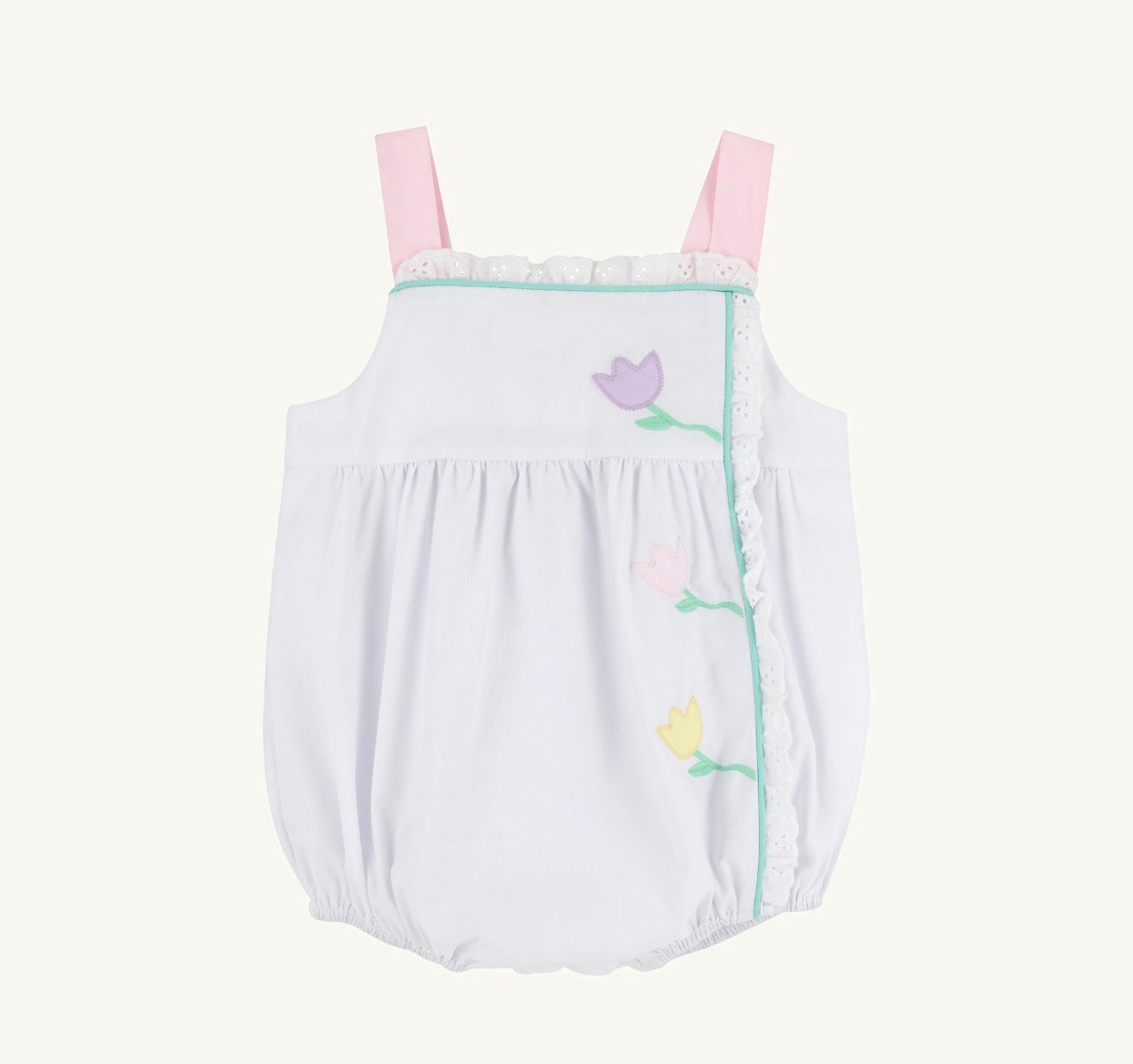 Bitsy Bubble- White/Pink Flowers