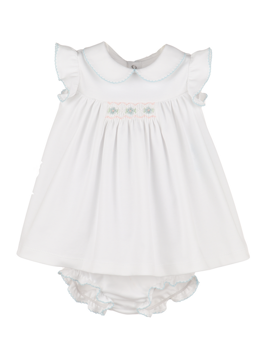 Summer Home Float Dress - White/ Blue Knit