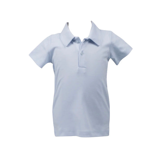 Proper Peony Pima Boys Short Sleeve Polo Shirt - Light Blue