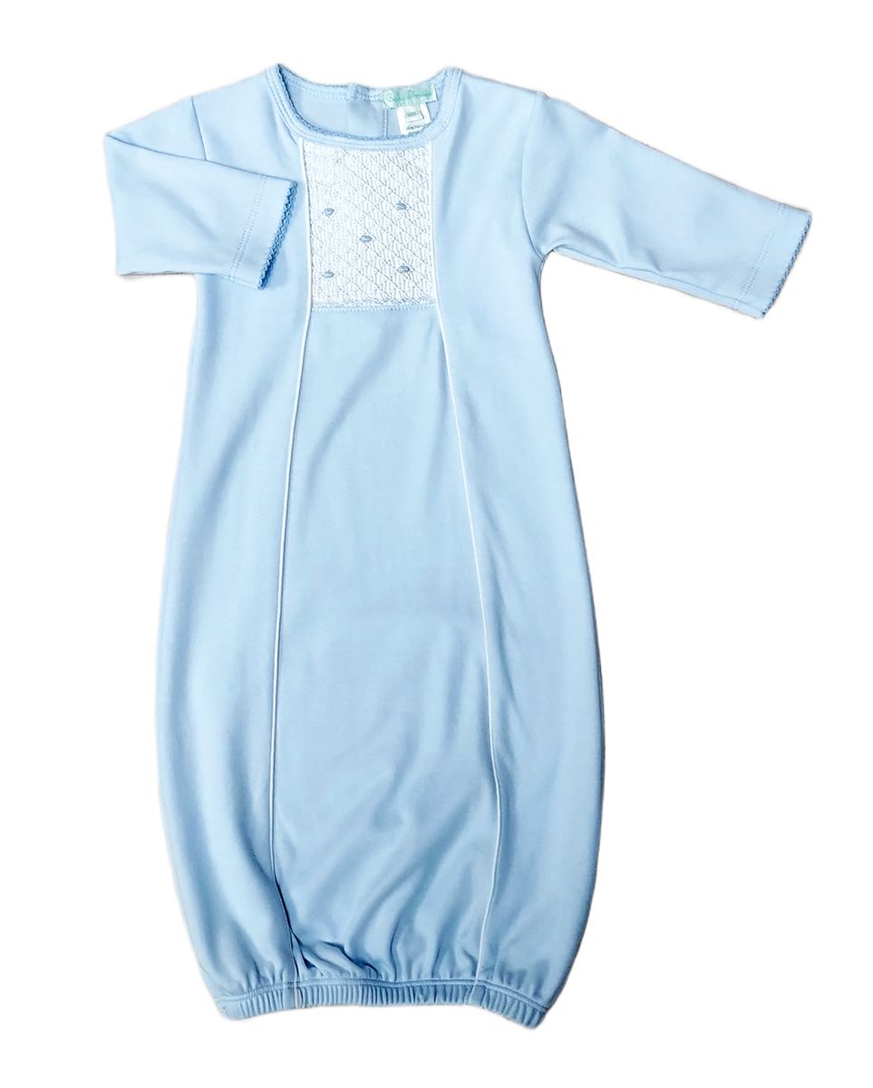 Classic Blue Smocked Gown