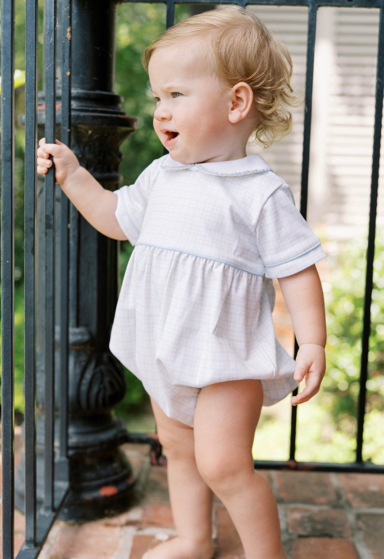Baby Bea Bubble - Cornflower Check