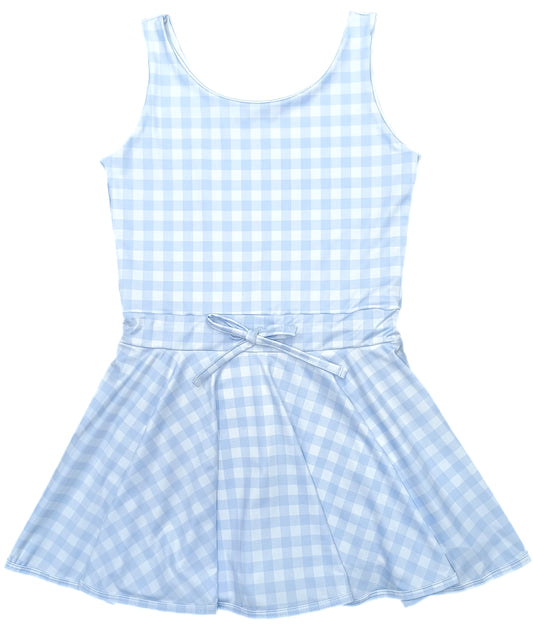 Athleisure Tie Dress Blue Gingham *PRESALE*