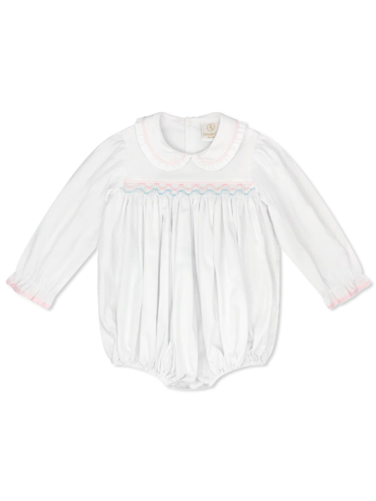 Michelle Bubble - Willow
White Pique, Pink and
Blue Smocking