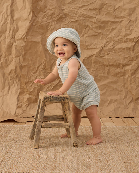 Baby Tank Set - Seafoam Terry Stripe