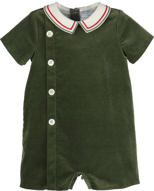 Mistletoe Velvet Boy Bubble-Green