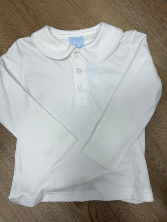 bella bliss- Peter Pan Collar Pima Top L/S-White