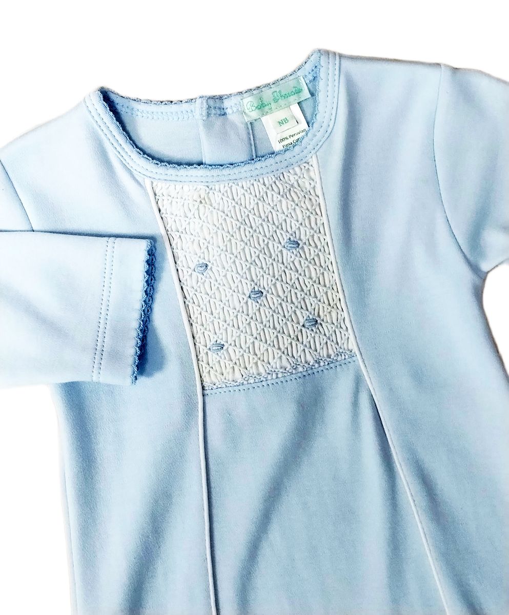 Classic Blue Smocked Gown