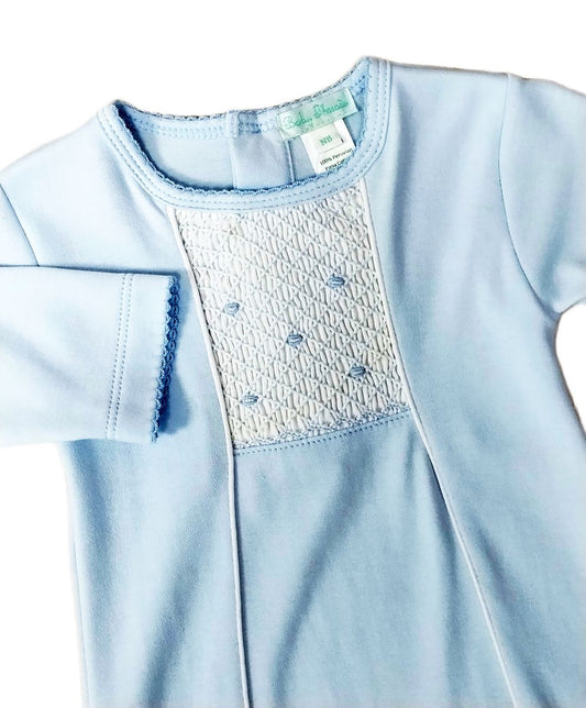 Classic Blue Smocked Gown