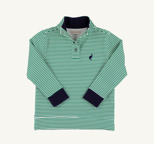 Pendleton Popped Collar-Kiawah Kelly Green Stripe/Nantucket Navy