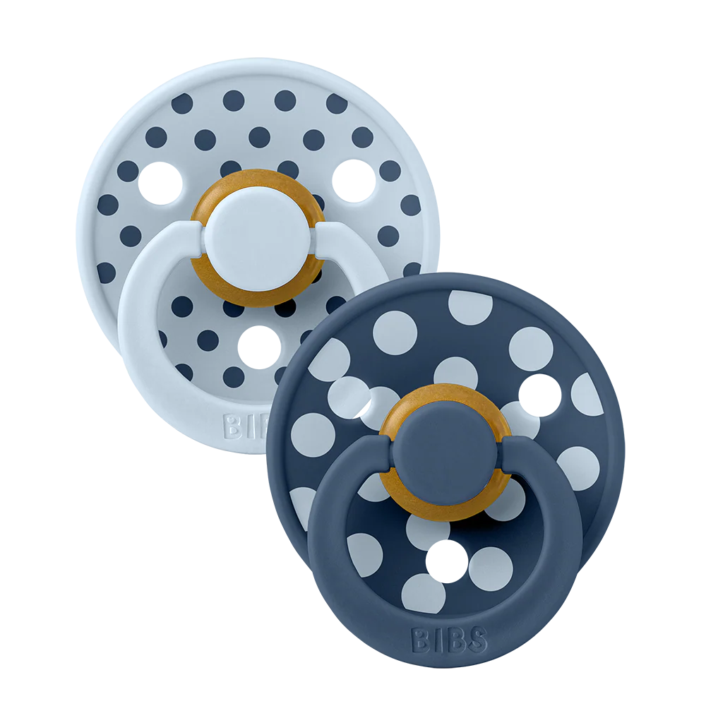 STUDIO Colour Pacifiers 2 Pack Polka - Baby Blue/Steel Blue 1