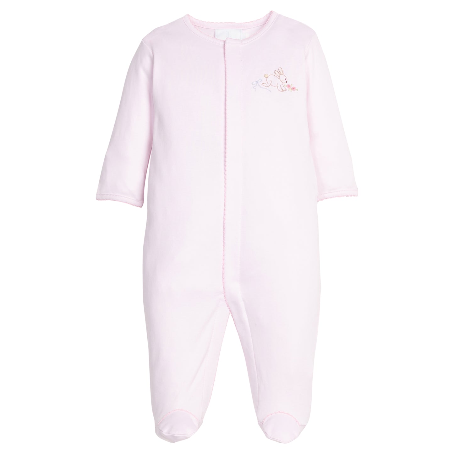 Embroidered Footie - Pink Bunny