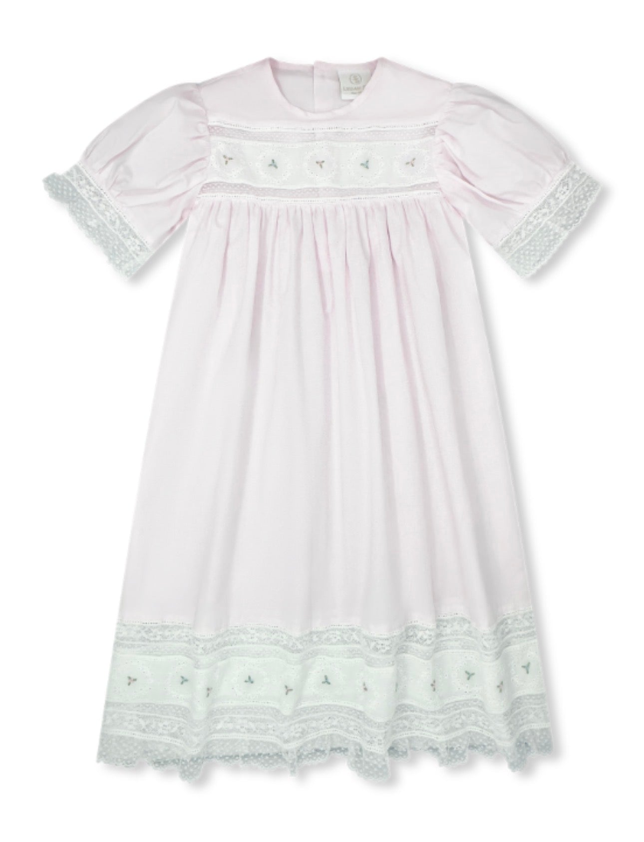 Hazel Dress - Blessings Pink Batiste, Floral Embroidery