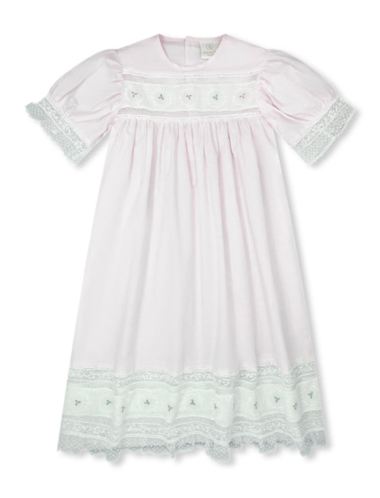 Hazel Dress - Blessings Pink Batiste, Floral Embroidery