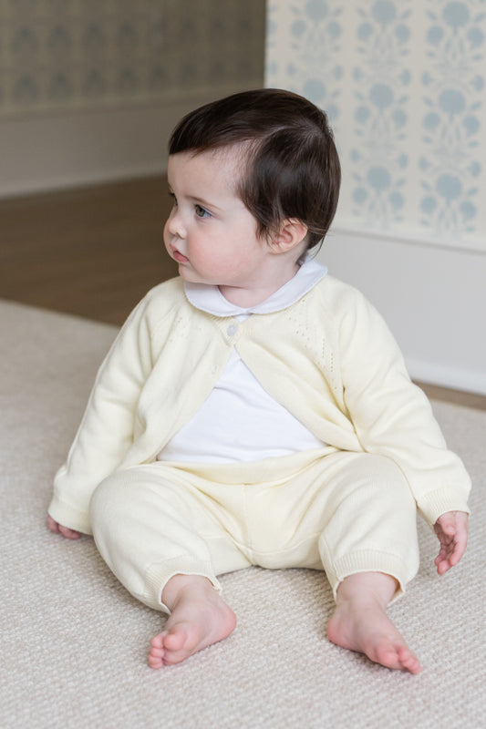 Pointelle Knit Set - Cream