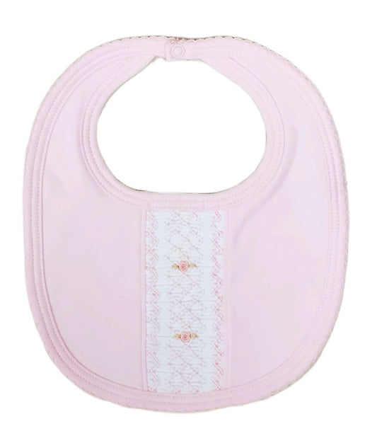 Classic Pink Smocked Bib