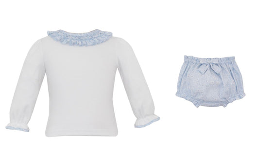 Blue Floral Bloomer Set *PREORDER SHIPS JULY*