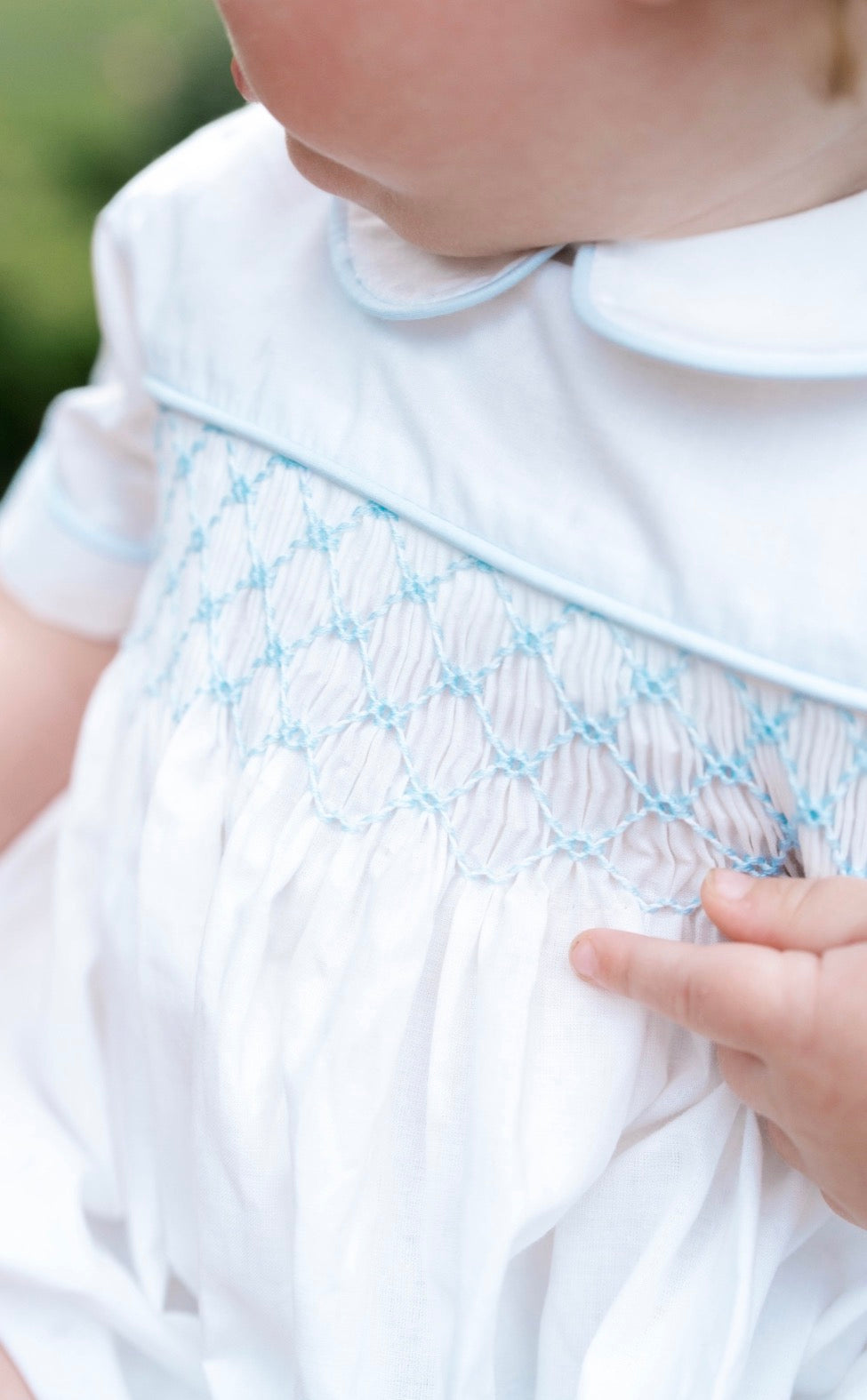 Graham Bubble - Blessings White Batiste with White Trim