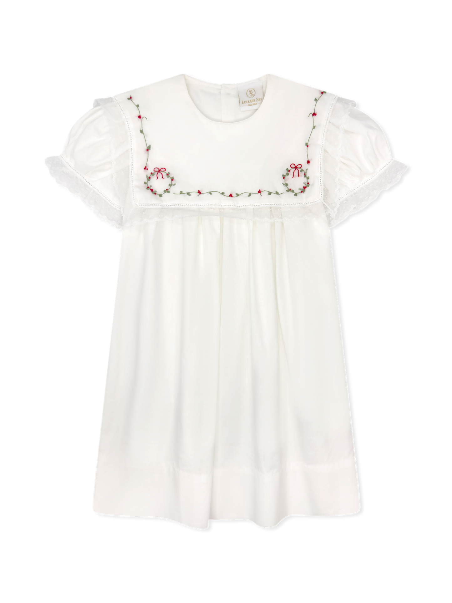 Hope Chest Dress - Blessing White Batiste, Wreaths