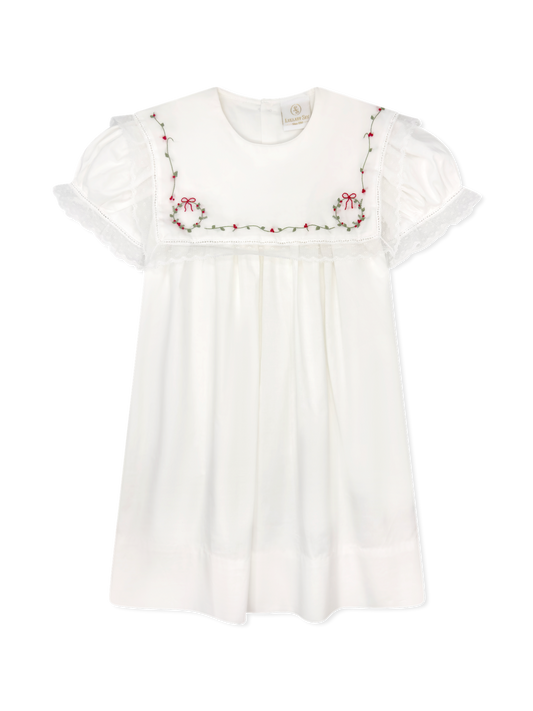 Hope Chest Dress - Blessing White Batiste, Wreaths