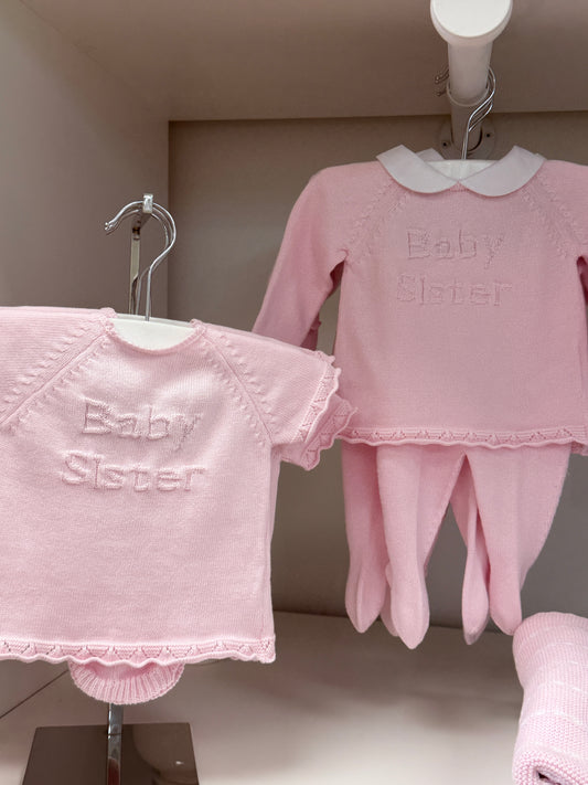 Baby Sister Short Sleeve Knit Diaper Set