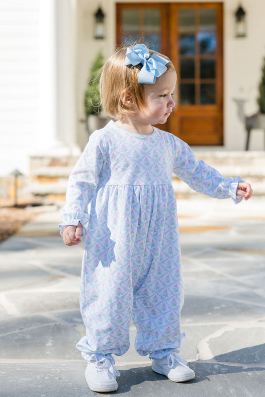 Isla Long Bubble-Christmas Tree/Blue Bow Knit **PREORDER-SHIPS OCTOBER**
