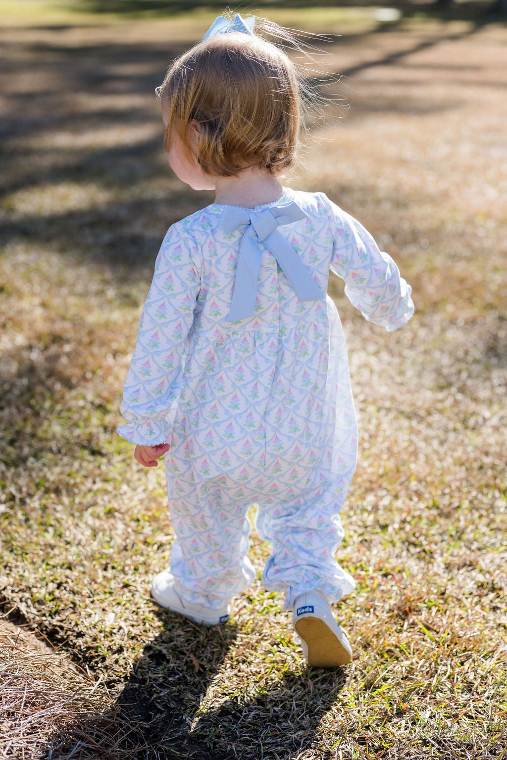 Isla Long Bubble-Christmas Tree/Blue Bow Knit **PREORDER-SHIPS OCTOBER**