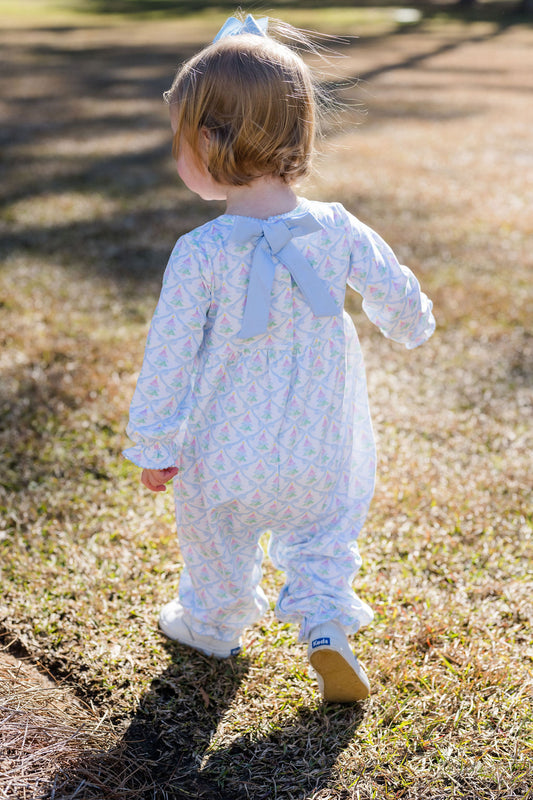 Isla Long Bubble-Christmas Tree/Blue Bow Knit **PREORDER-SHIPS OCTOBER**