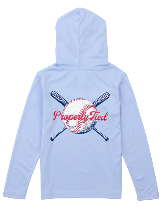 Boys Shade Performance Hoodie-Play Ball-Light Blue