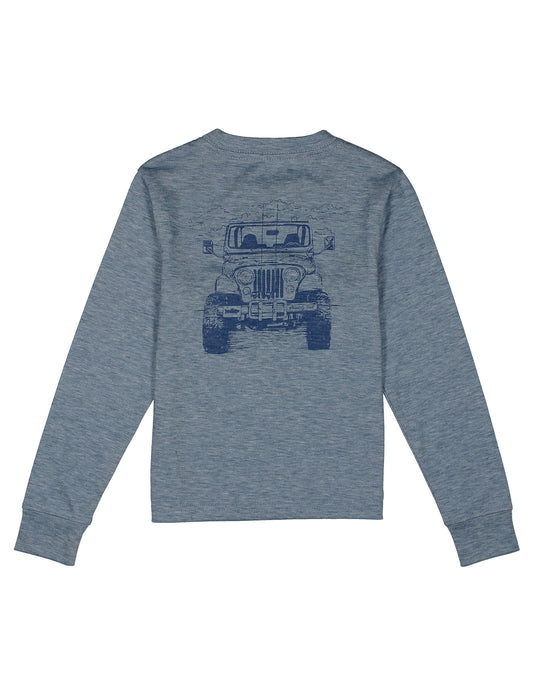 Boys Portland Pocket Tee LS- Road Runner- Ocean