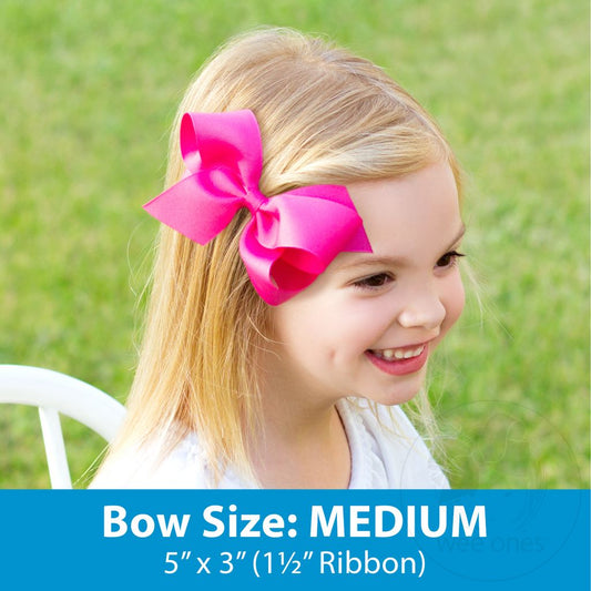 Medium French Satin Girls Hair Bow (Knot Wrap)