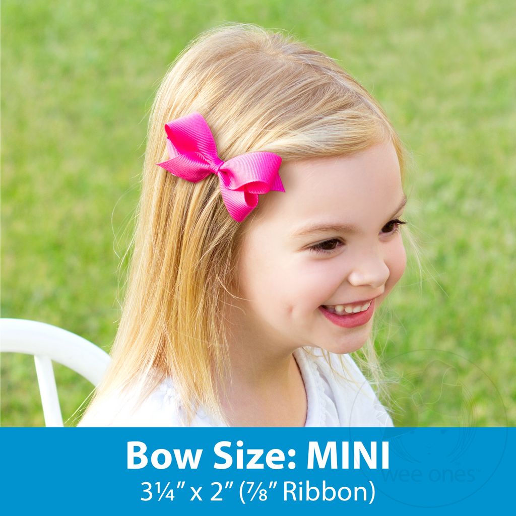 Mini Satin Hair Bow Two Pack