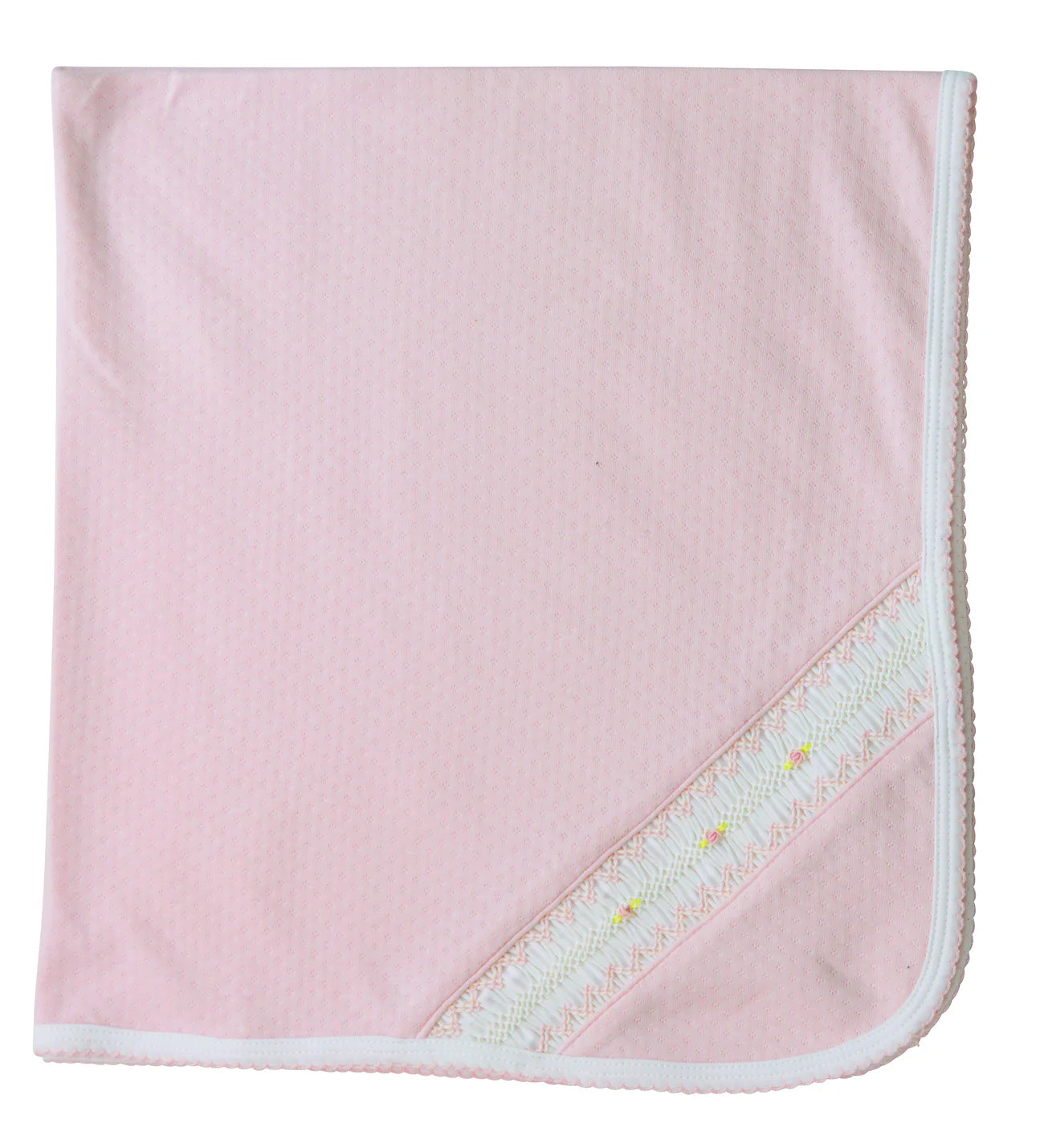 Sweet Pink Smocked  Jacquard Blanket