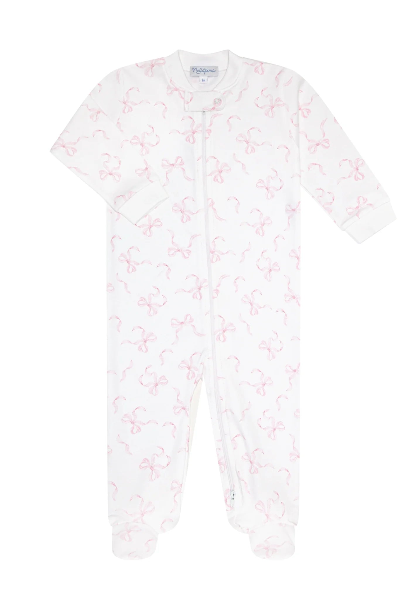 Charming Bows Zippered Footie