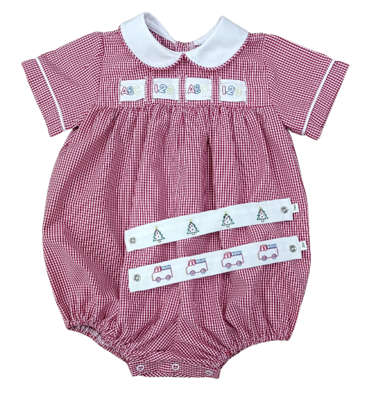 Noah Ribbon Bubble - Ridgeland Red Minigingham