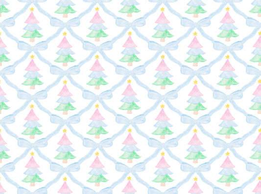 Cooper Dress-Christmas Tree/Blue Bows Knit **PREORDER-SHIPS OCTOBER**