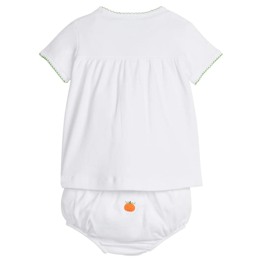 Pinpoint Layette Knit Set- Pumpkin