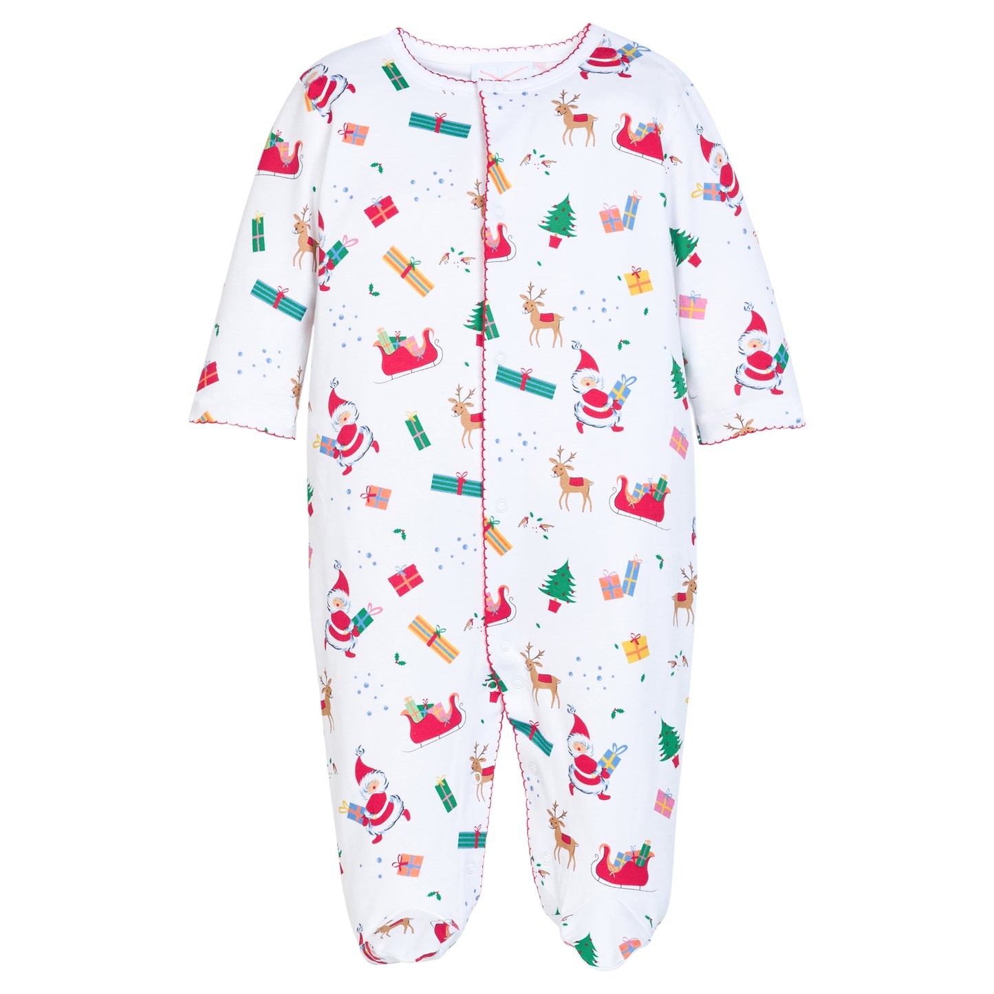 Printed Footed Jammies- Vintage Christmas