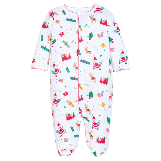 Printed Footed Jammies- Vintage Christmas
