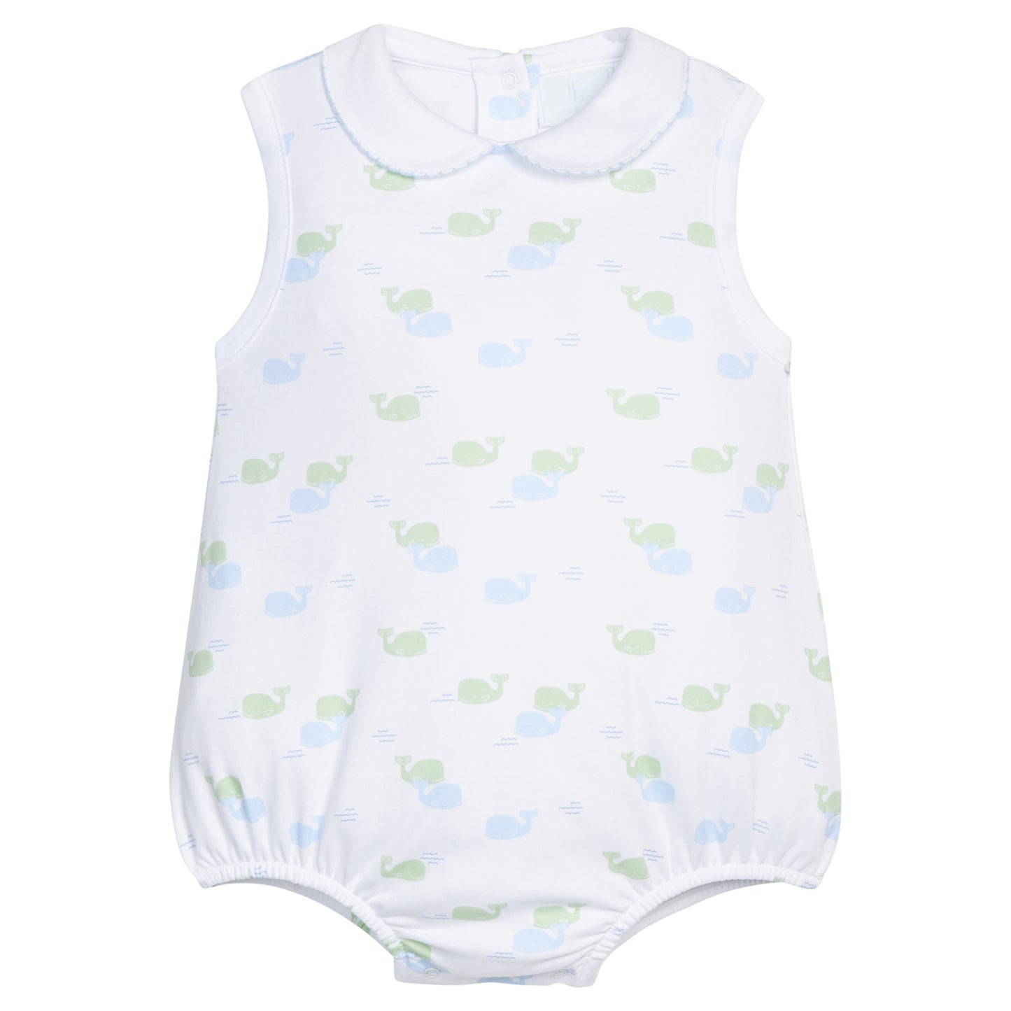 Printed Peter Pan Bubble - Blue Whales