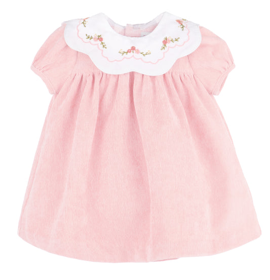 Pink Cord Scallop Dress