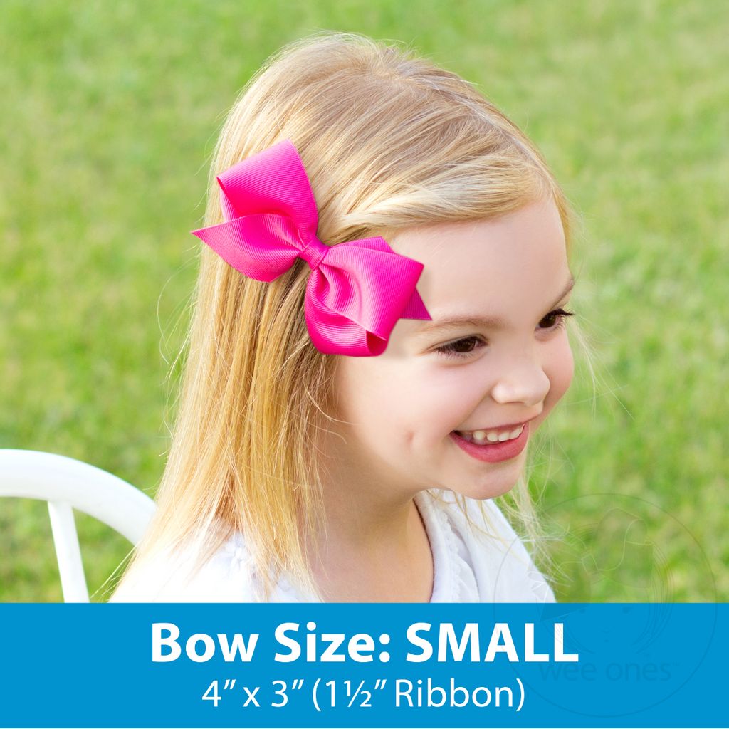 Small French Satin Girls Hair Bow (Knot Wrap)