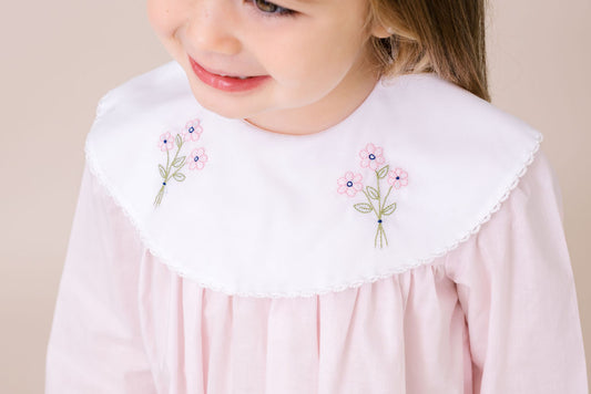 Sandra Dress-Blessings Pink Batiste with Flowers