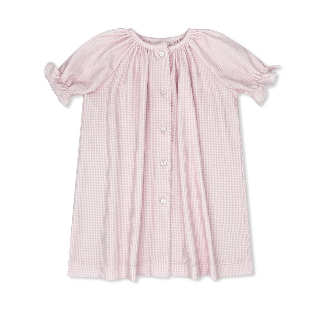 Vintage Daygown- Baby Pink Minigingham Knit