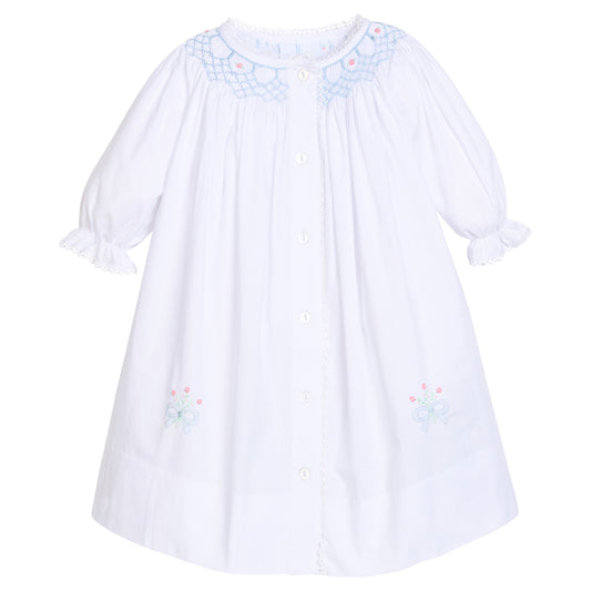 Smocked Heirloom Gown - Blue Bell