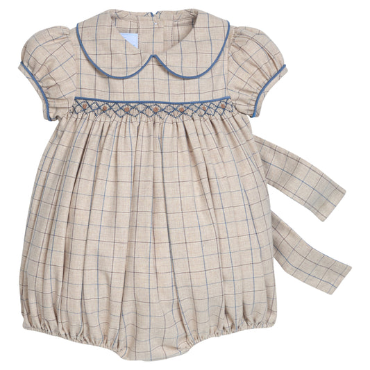 Smocked Natalie Bubble - Durham Windowpane