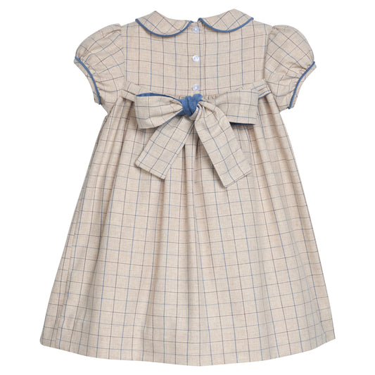 Smocked Natalie Dress - Durham Windowpane