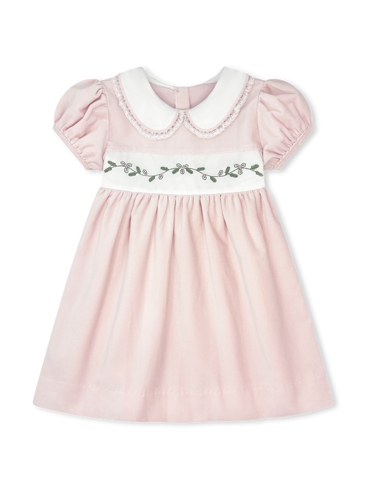 Sue Shaw Dress - Petite Pink Velvet, Holly