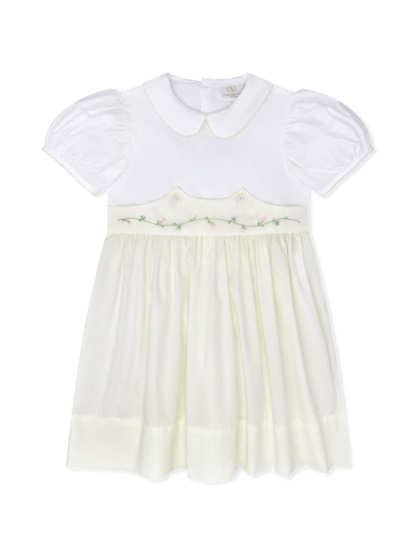 Sundays Best Dress- Blessing Yellow, Flower Embroidery